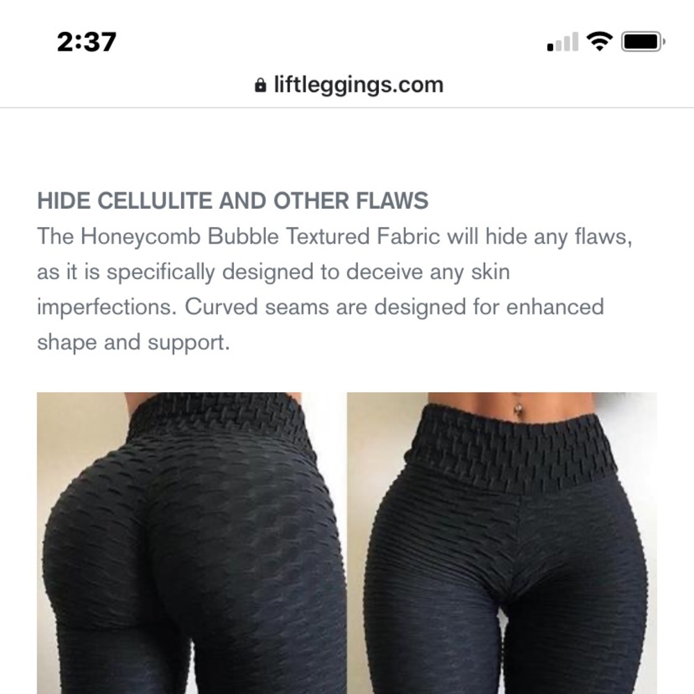 LYFT brand Leggings Lg Black honeycomb texture